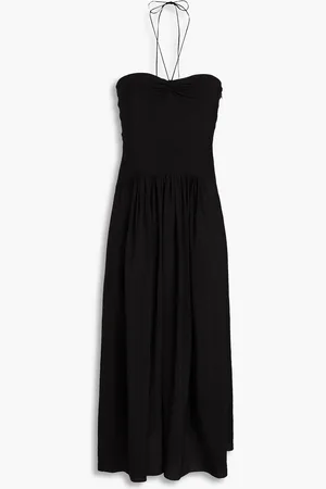 Vince Shirred woven halterneck midi dress - - S