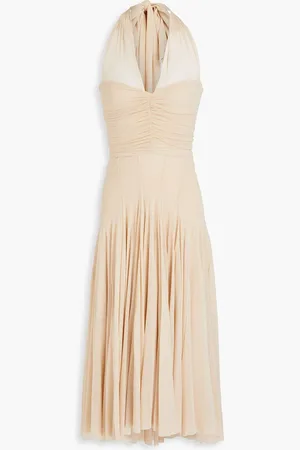 Serafini Ruched tulle halterneck midi dress - - IT 38