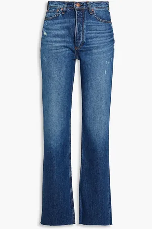 RAG&BONE Distressed faded high-rise straight-leg jeans - Blue - 24