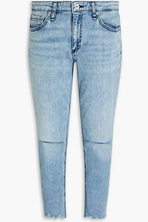 RAG&BONE Dre cropped distressed boyfriend jeans - Blue - 25