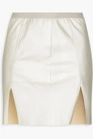 Rick Owens Metallic stretch-leather mini skirt - Metallic - IT 38
