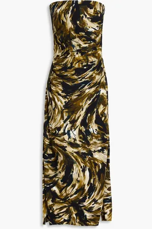 Proenza Schouler Strapless printed stretch-crepe maxi dress - Green - US 12