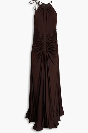 Proenza Schouler Cutout ruched jersey maxi dress - Brown - US 10