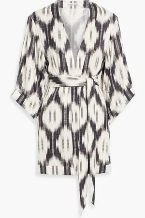 ALICE+OLIVIA Alice Olivia - Domino printed satin-jacquard kimono - Gray - XS/S