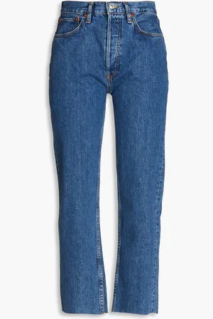 RE/DONE 70s cropped high-rise straight-leg jeans - Blue - 27