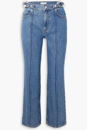 J.W.Anderson Cropped chain-embellished high-rise straight-leg jeans - Blue - UK 10