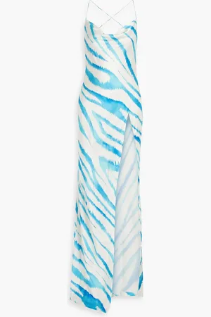 Retrofete Amika printed silk-blend maxi dress - Blue - L