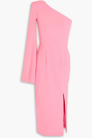 RHEA COSTA One-sleeve crepe midi dress - Pink - IT 40