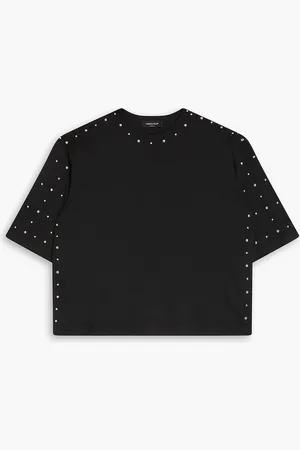 Fabiana Filippi Studded cotton-jersey T-shirt - - IT 38