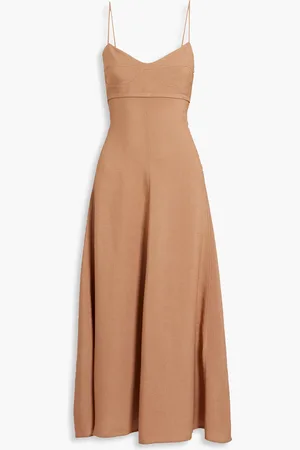 Victoria Beckham Woven midi dress - Neutral - UK 14