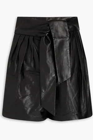 IRO Melody pleated leather shorts - - FR 38