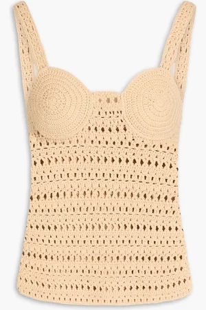 Nanushka Bernou crocheted cotton-blend top - Neutral - S