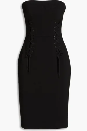 Moschino Strapless lace-up cady dress - - IT 42