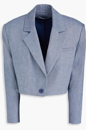 ALICE+OLIVIA Alice Olivia - Cropped denim blazer - Blue - US 14