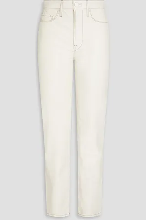 Frame Le Super High Straight leather straight-leg pants - White - 24