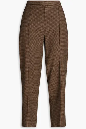 Vince Brushed houndstooth jacquard straight-leg pants - - L