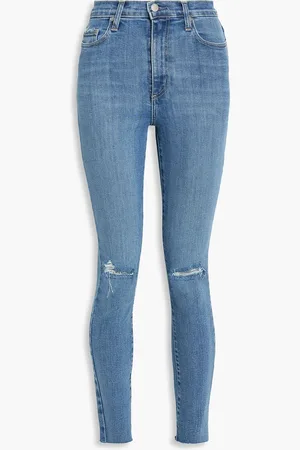NOBODY DENIM Siren distressed high-rise skinny jeans - Blue - 26