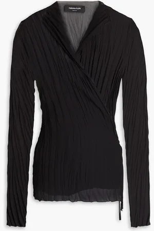 Fabiana Filippi Plissé georgette wrap top - - IT 40