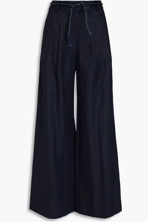 ZIMMERMANN Linen wide-leg pants - Blue - 2