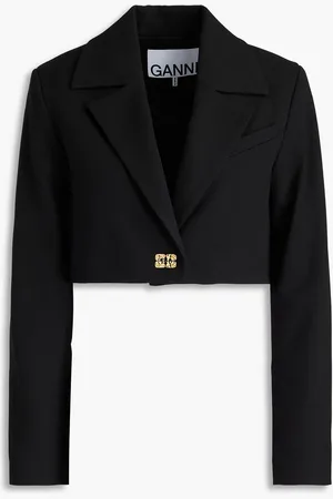 Ganni Cropped drill blazer - - DE 42