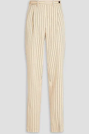 Giuliva Heritage Collection Cornelia pinstriped wool tapered pants - White - IT 36
