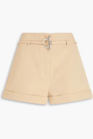 Ganni Belted twill shorts - Neutral - DE 44