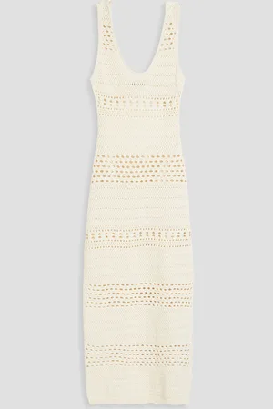 Solid The Rhoda cutout crocheted cotton midi dress - White - L