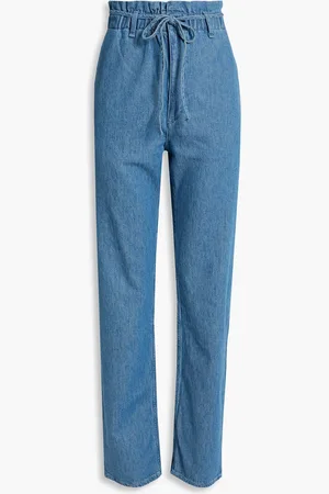 RAG&BONE Cotton and linen-blend chambray straight-leg pants - Blue - 25