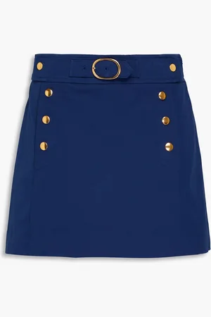 Derek Lam Hester skirt-effect cotton-blend twill shorts - Blue - US 4
