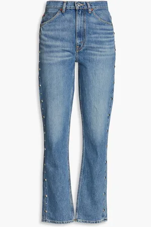 RE/DONE 70s studded high-rise straight-leg jeans - Blue - 25