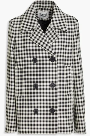 Claudie Pierlot Double-breasted gingham twill coat - - FR 40