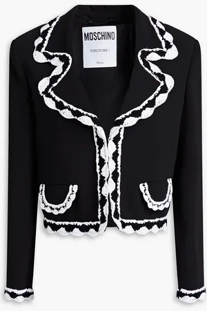 Moschino Macramé-trimmed crepe jacket - - IT 40