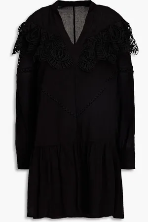IRO Guipure lace-trimmed crepon mini dress - - FR 34
