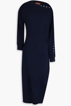 Altuzarra Button-detailed wool-blend midi dress - Blue - XL