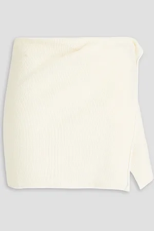 Jacquemus Bagnu wrap-effect ribbed cotton-blend mini skirt - White - FR 42