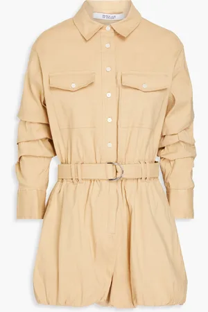 Derek Lam Zuma belted linen-blend playsuit - Neutral - US 4