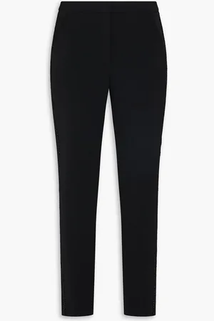 Emporio Armani Crystal-embellished stretch-crepe tapered pants - - IT 38