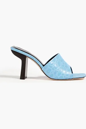 By Far Liliana croc-effect leather mules - Blue - EU 35