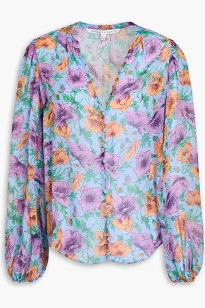 VERONICA BEARD Syden floral-print silk-georgette blouse - Blue - US 0