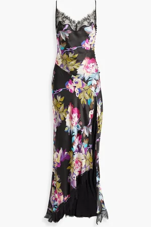 Nicholas Hammered floral-print silk-satin dress - - US 4