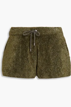 Brunello Cucinelli Metallic knitted shorts - Green - M