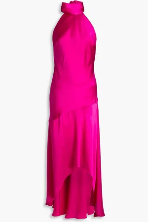 Frame Silk-charmeuse halterneck midi dress - Purple - S