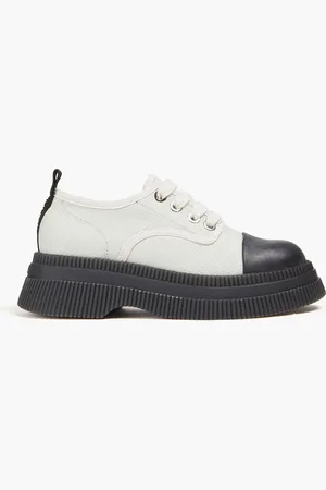 Ganni Rubber and canvas brogues - Gray - EU 38