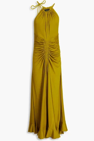 Proenza Schouler Cutout ruched jersey maxi dress - Green - US 10