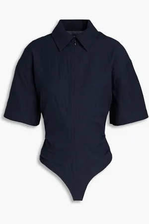 Jacquemus Baunhilha cutout hemp and cotton-blend bodysuit - Blue - FR 32