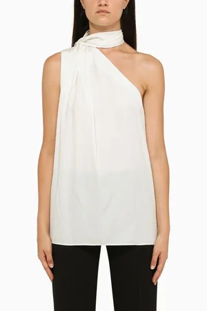 Stella McCartney Cream asymmetric viscose top