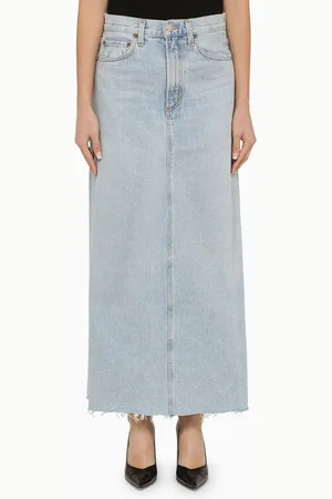 AGOLDE Blue denim long skirt