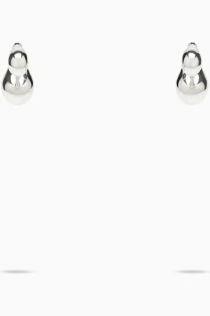 Bottega Veneta Silver Double Drop Earrings