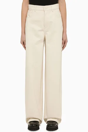 Max Mara Ivory cotton wide trousers