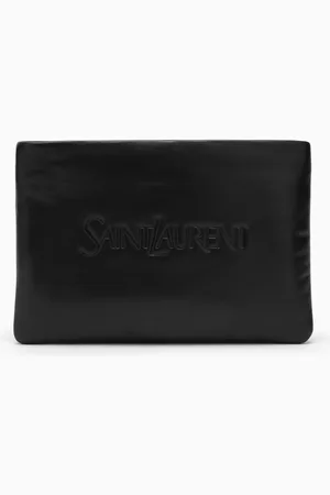 Saint Laurent Padded leather clutch bag with logo